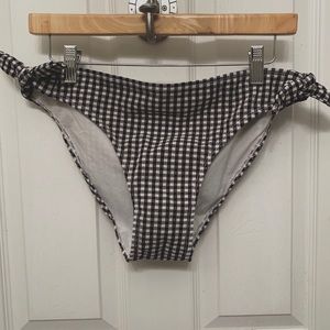 black and white gingham swimsuit bottoms